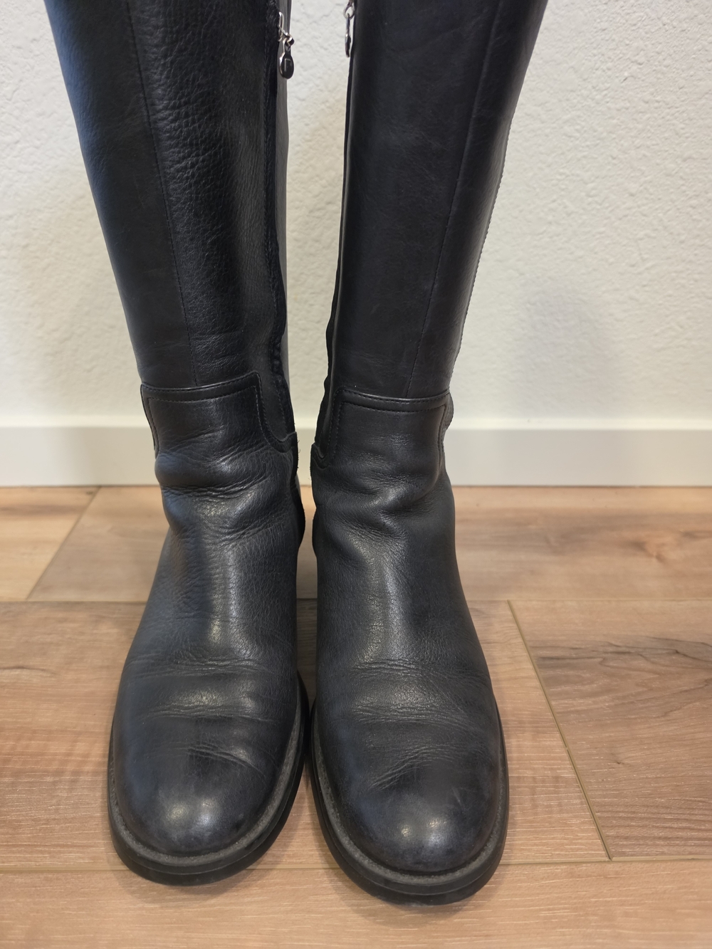 Rockport Black Over-the-Knee Leather Boots Waterproof